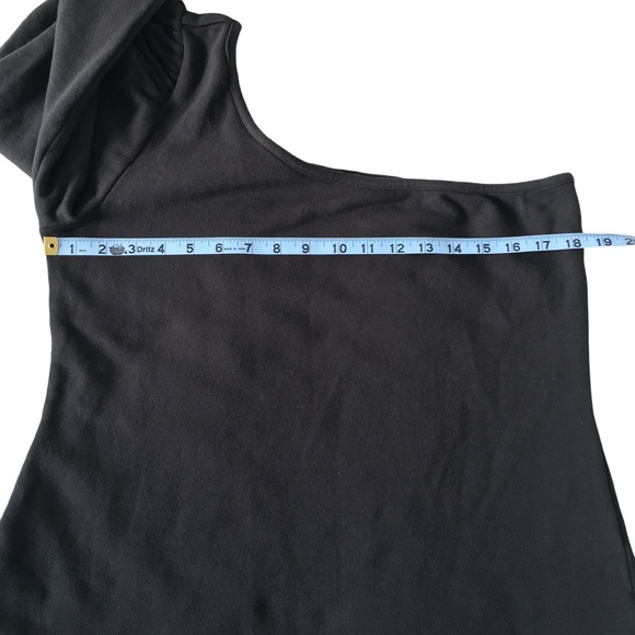 Anthropologie Bishop + Young One Shoulder Sweatshirt Black Large - Picture 6 of 12